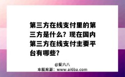 第三方在線支付里的第三方是什么？現在國內第三方在線支付主要平臺有哪些？