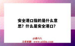 安全港口指的是什么意思？什么是安全港口？