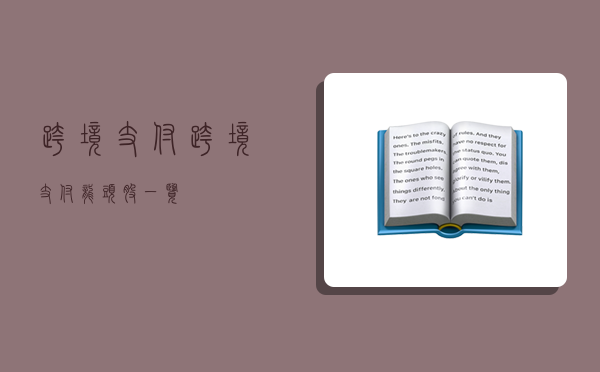 跨境 支付,跨境支付龍頭股一覽-圖1