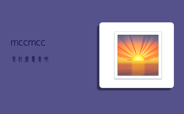 mcc,mcc是什么意思啊-圖1