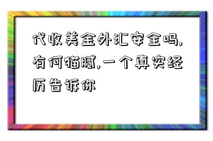 代收美金外匯安全嗎,有何貓膩,一個真實經歷告訴你-圖1