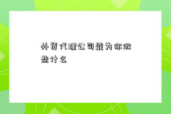 外貿代理公司能為你做些什么-圖1