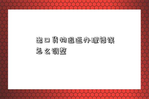 出口貨物退運辦理錯誤怎么調整-圖1