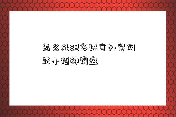 怎么處理多語言外貿網站小語種詢盤-圖1