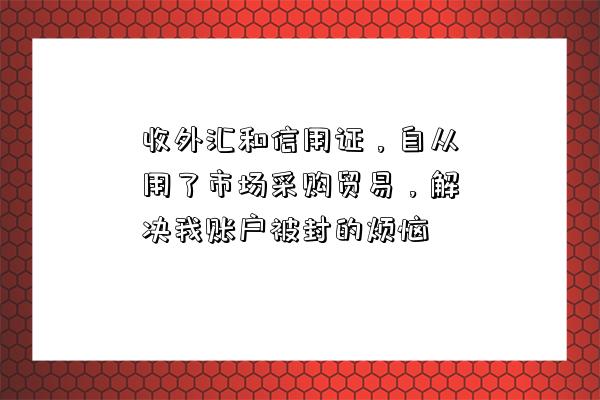 收外匯和信用證，自從用了市場采購貿易，解決我賬戶被封的煩惱-圖1