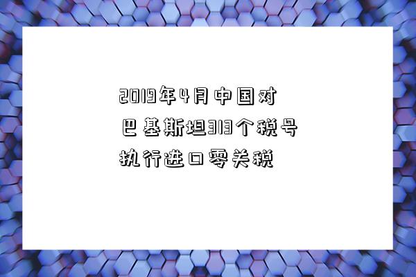 2019年4月中國對巴基斯坦313個稅號執行進口零關稅-圖1