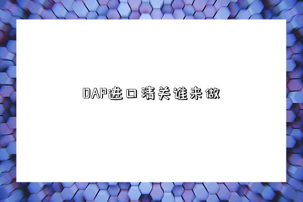 DAP進口清關誰來做-圖1