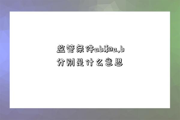 監管條件ab和a,b分別是什么意思-圖1