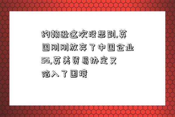 約翰遜這次沒想到,英國剛剛放棄了中國企業5G,英美貿易協定又陷入了困境-圖1