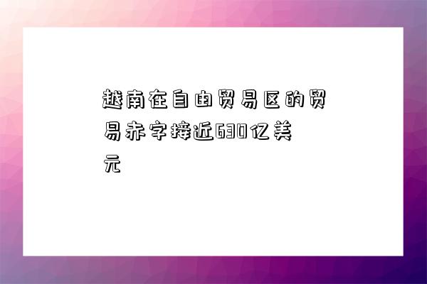 越南在自由貿易區的貿易赤字接近630億美元-圖1