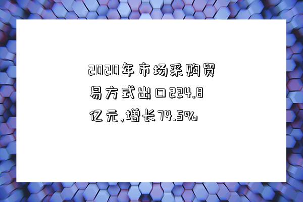 2020年市場采購貿易方式出口224.8億元,增長74.5%-圖1