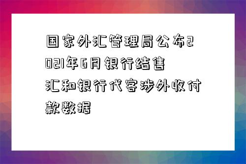 國家外匯管理局公布2021年6月銀行結售匯和銀行代客涉外收付款數據-圖1