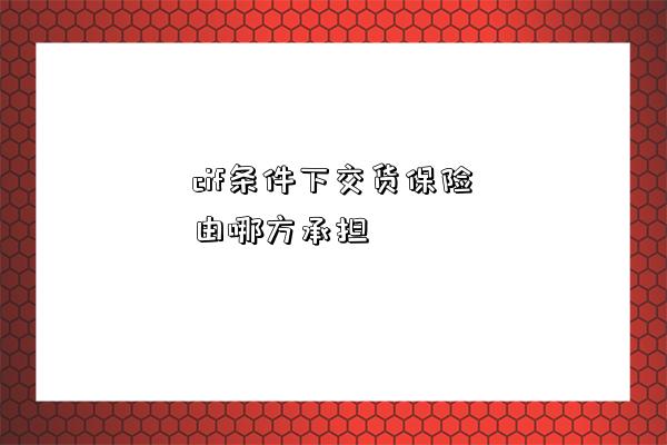 cif條件下交貨保險由哪方承擔-圖1