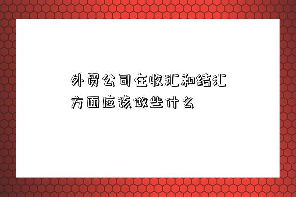 外貿公司在收匯和結匯方面應該做些什么-圖1