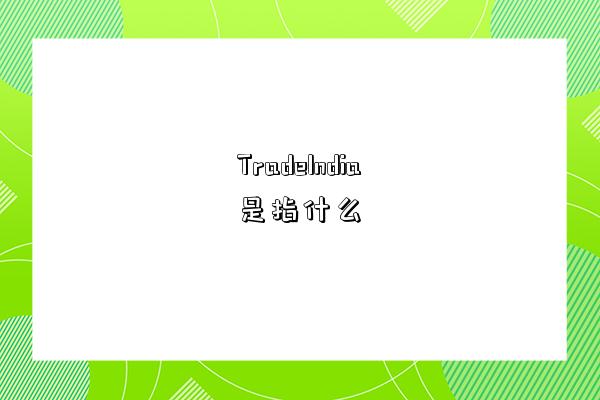 TradeIndia是指什么-圖1