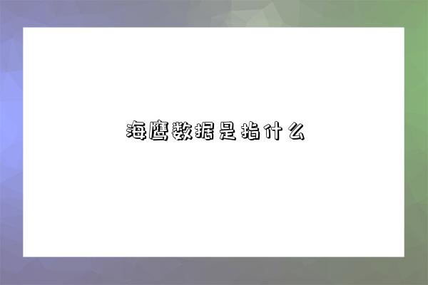 海鷹數據是指什么-圖1