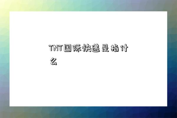 TNT國際快遞是指什么-圖1