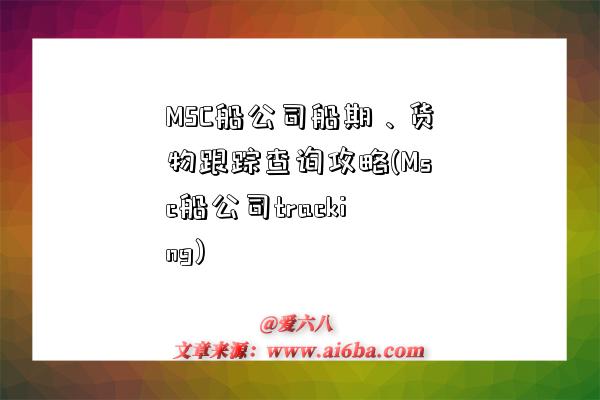 MSC船公司船期、貨物跟蹤查詢攻略(Msc船公司tracking)-圖1