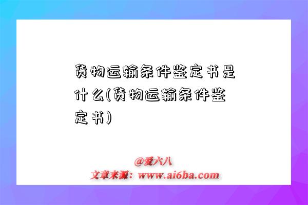 貨物運輸條件鑒定書是什么(貨物運輸條件鑒定書)-圖1