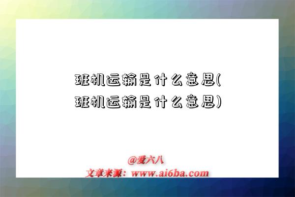 班機運輸是什么意思(班機運輸是什么意思)-圖1