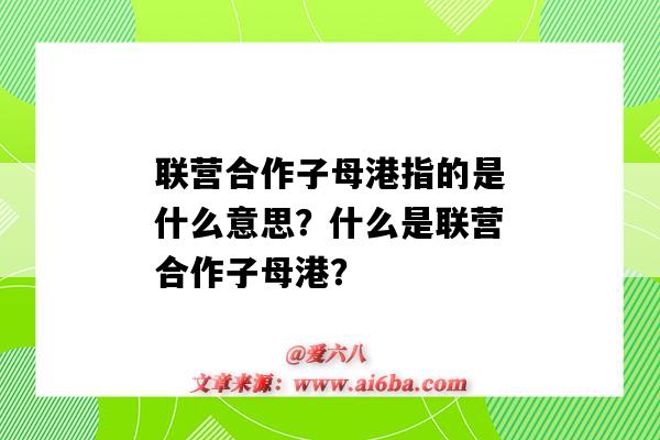 聯營合作子母港指的是什么意思？什么是聯營合作子母港？-圖1