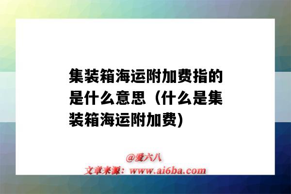 集裝箱海運附加費指的是什么意思（什么是集裝箱海運附加費)-圖1