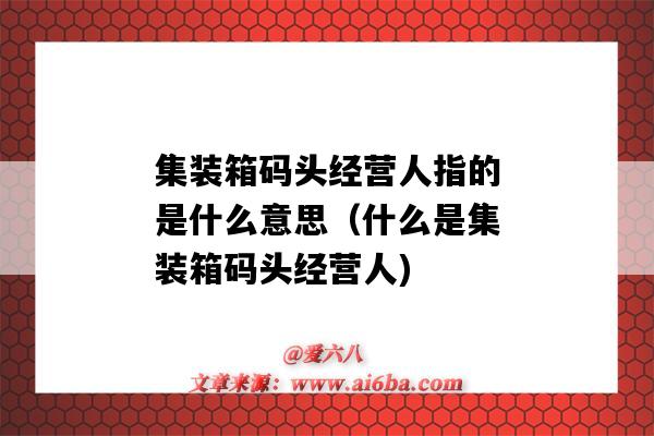 集裝箱碼頭經營人指的是什么意思（什么是集裝箱碼頭經營人)-圖1