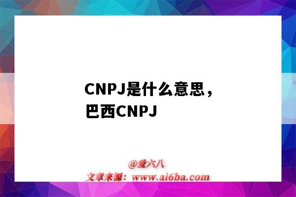 CNPJ是什么意思，巴西CNPJ（巴西CNPJ是什么）-圖1