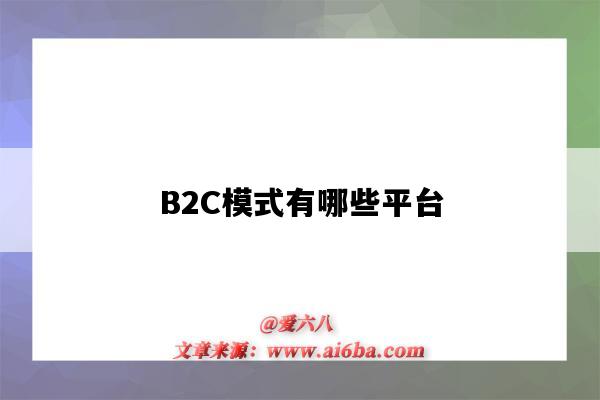 B2C模式有哪些平臺（b2b2c模式有哪些平臺）-圖1