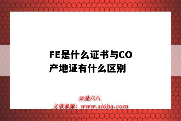 FE是什么證書與CO產地證有什么區別（產地證co和fe的區別）-圖1