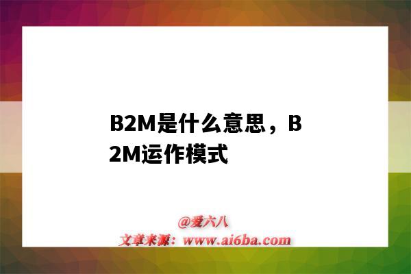 B2M是什么意思，B2M運作模式（B2M模式是什么意思啊）-圖1