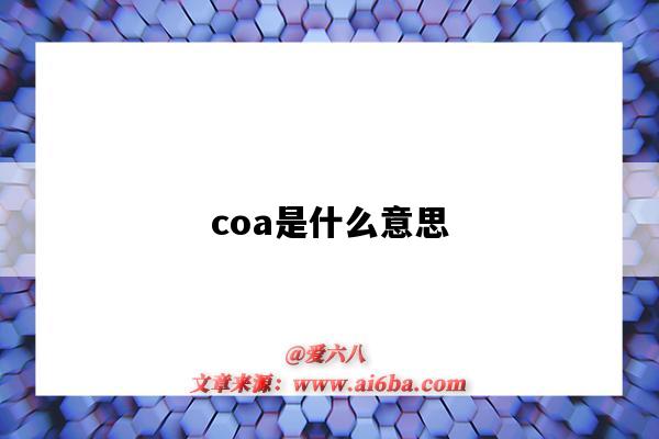 coa是什么意思（coa是什么意思英語）-圖1