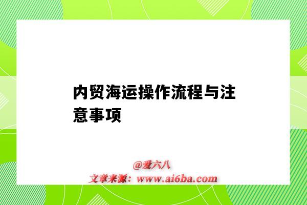 內貿海運操作流程與注意事項（內貿海運流程包括哪些環節）-圖1