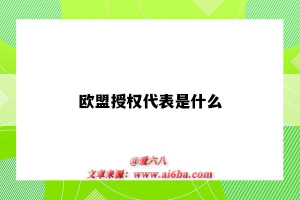 歐盟授權代表是什么（歐盟授權代表是什么意思）-圖1