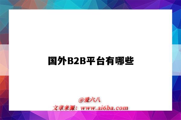 國外B2B平臺有哪些（國外b2b平臺有哪些平臺）-圖1