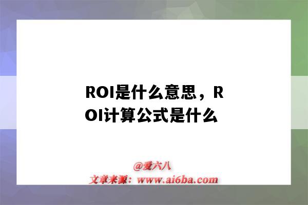 ROI是什么意思，ROI計算公式是什么（roi是什么意思）-圖1