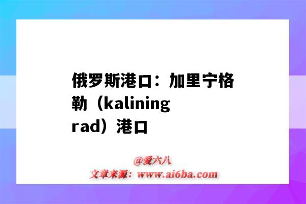 俄羅斯港口：加里寧格勒（kaliningrad）港口（俄勒岡港口）-圖1