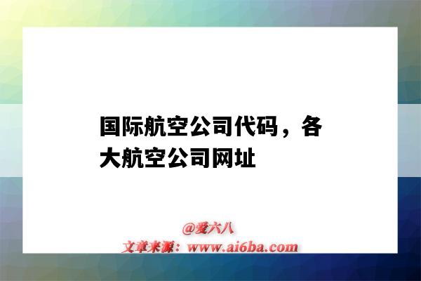 國際航空公司代碼，各大航空公司網址（國際航空公司的代碼）-圖1