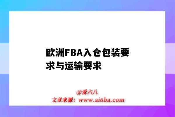 歐洲FBA入倉包裝要求與運輸要求（fba貨物要求）-圖1