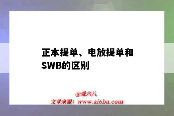 正本提單、電放提單和SWB的區別（正本提單和swb和電放三者區別）-圖1