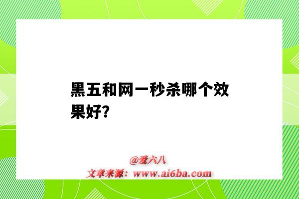 黑五和網一秒殺哪個效果好？（黑五秒殺是什么意思）-圖1