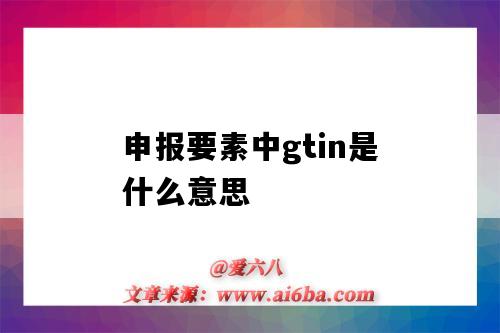 申報要素中gtin是什么意思（申報要素中的gtin是什么意思?）-圖1