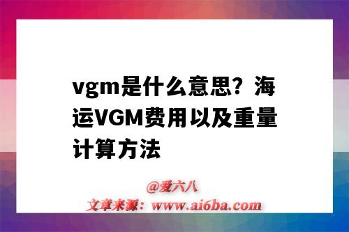 vgm是什么意思？海運VGM費用以及重量計算方法（vgm是什么意思?海運vgm重量怎么算?）-圖1