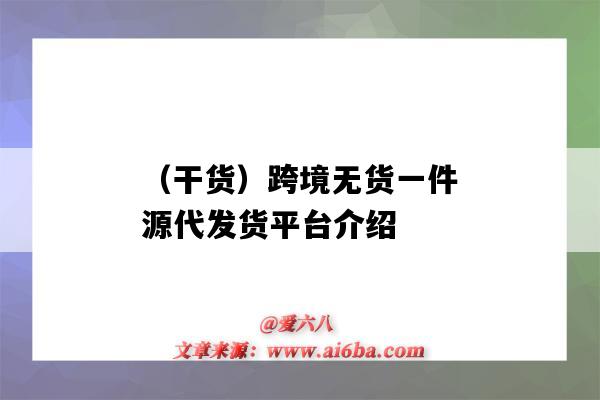 （干貨）跨境無貨一件源代發貨平臺介紹（跨境電商一件代發貨源平臺）-圖1