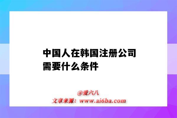 中國人在韓國注冊公司需要什么條件（中國人可以在韓國注冊公司嗎）-圖1