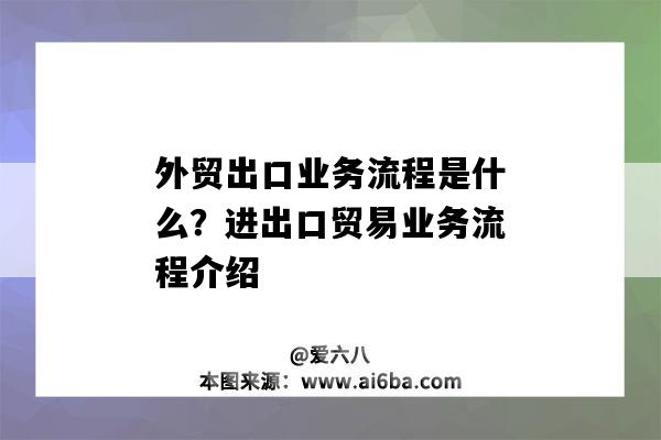 外貿出口業務流程是什么？進出口貿易業務流程介紹（外貿出口業務流程有哪些）-圖1