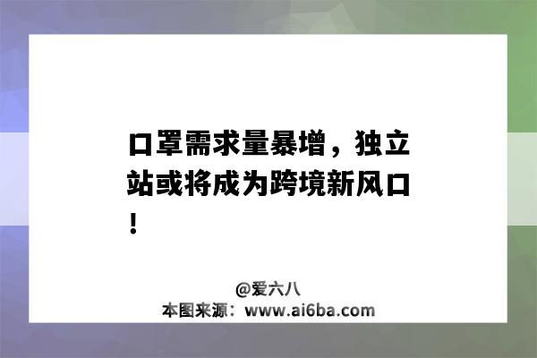 口罩需求量暴增，獨立站或將成為跨境新風口?。谡中枨竺驮觯?圖1