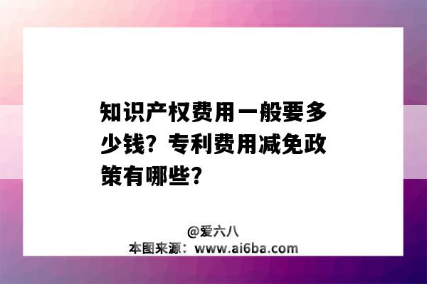 知識產權費用一般要多少錢？專利費用減免政策有哪些？（知識產權使用費標準）-圖1