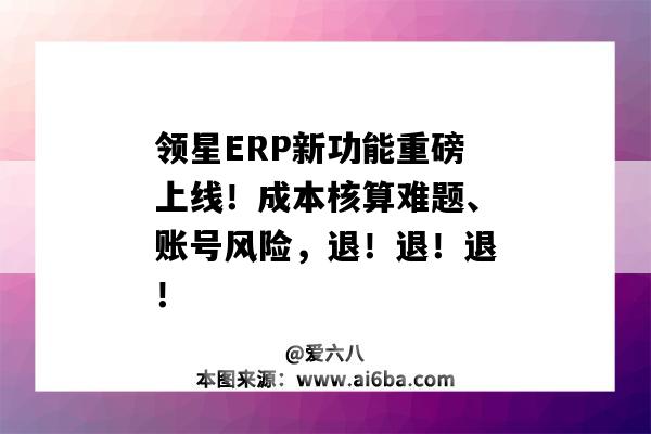 領星ERP新功能重磅上線！成本核算難題、賬號風險，退！退！退?。I星erp管理系統）-圖1