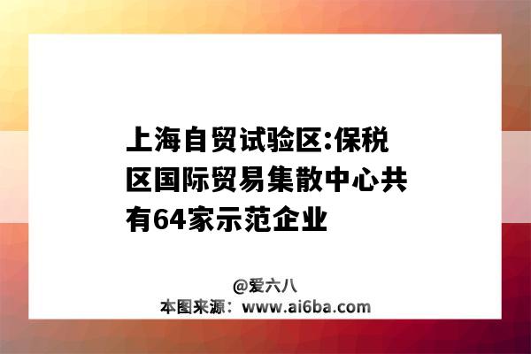 上海自貿試驗區:保稅區國際貿易集散中心共有64家示范企業-圖1